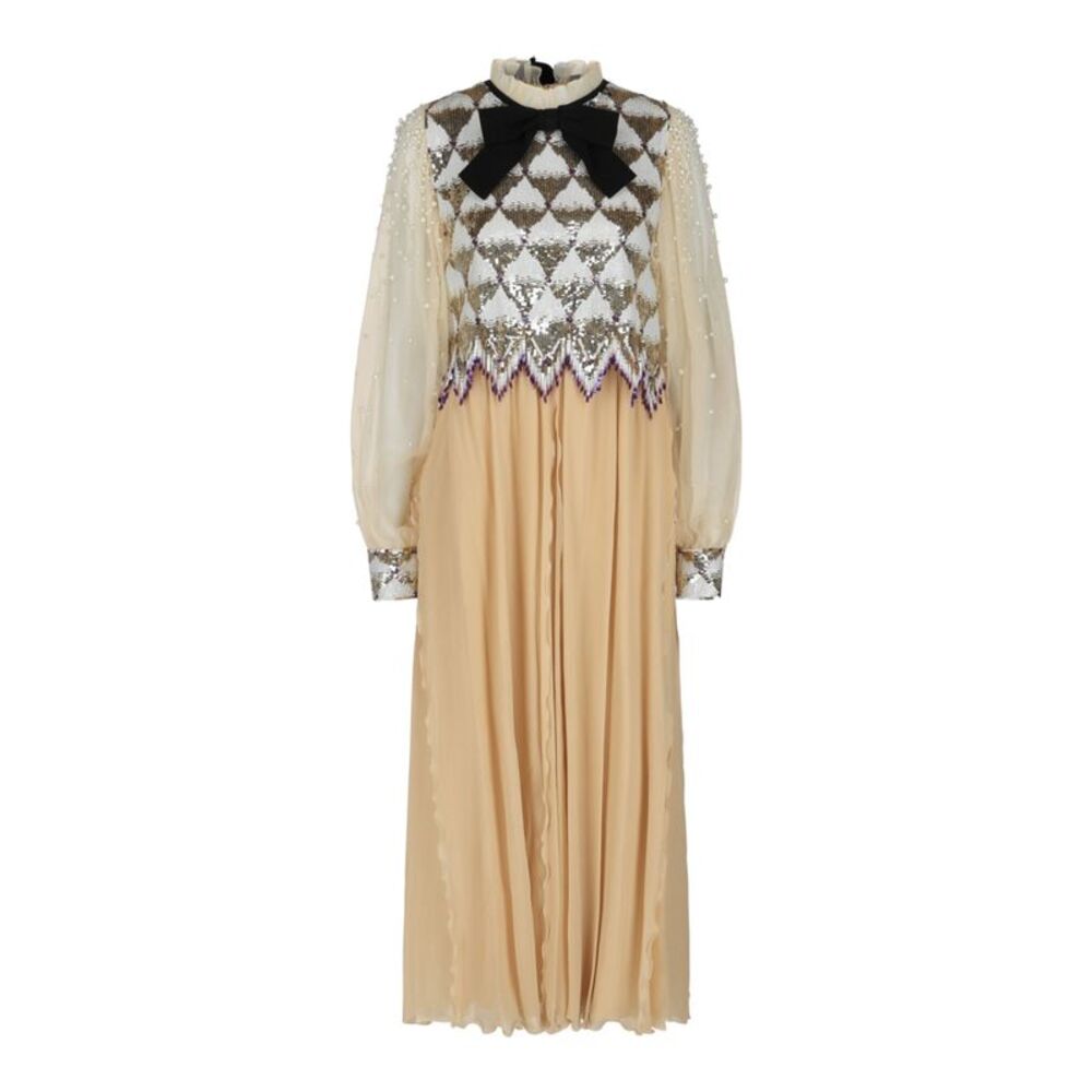 Valentino Sequin Chiffon Maxi Dress Multi Womens